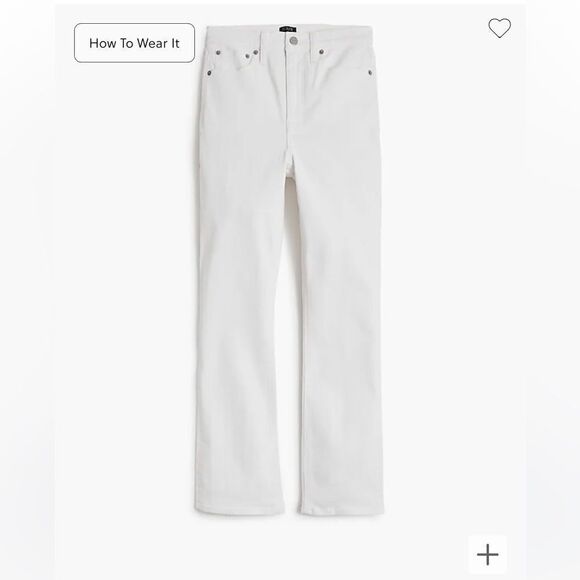 J.Crew Petite flare crop high-rise white jean in signature stretch - Picture 1 of 3